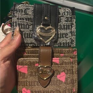 Juicy Couture Black and Brown Heart Wallet Duo
